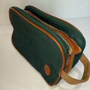 Polo Ralph Lauren Green and Brown Men's Toiletries / Wash Bag